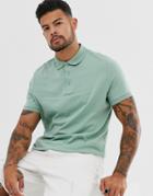 Asos Design Organic Polo In Jersey In Green