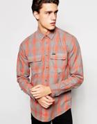 Wrangler Long Sleeve 2 Pocket Flap Shirt - Orange