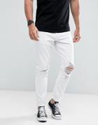 Rollas Thin Captain Jeans Flame Trees White - White