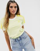 Adidas Originals Adicolor Three Stripe T-shirt In Neon Yellow - Yellow