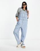 Dr Denim Lydia Balloon Leg Overalls In Light Wash Blue