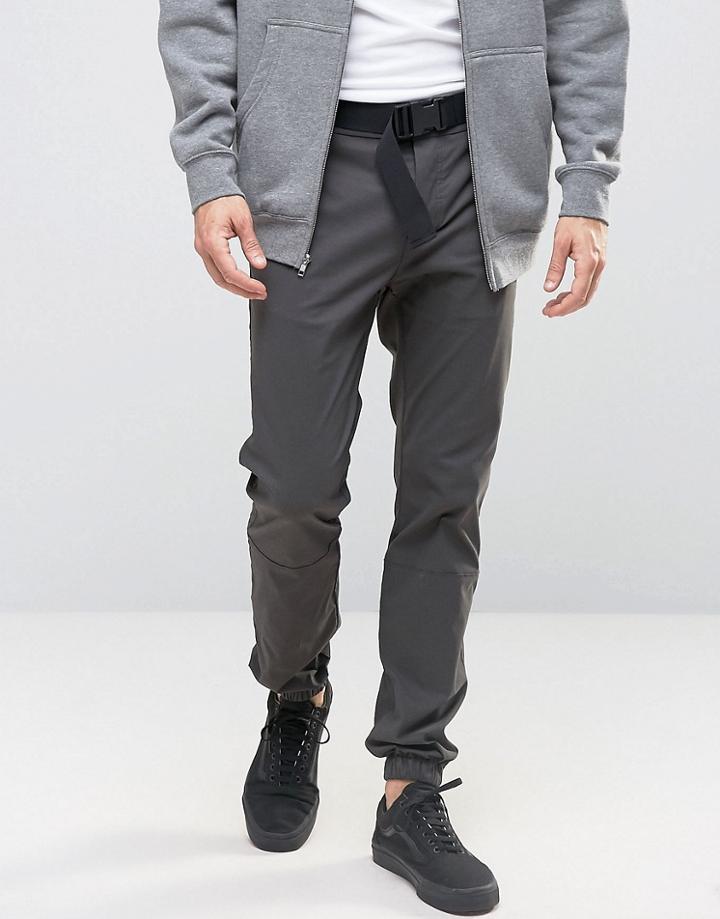 Asos Skinny Pants In Dark Gray Paper Touch Cotton Mix - Gray