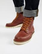 Office Idyllic Hiker Boots In Red Leather - Red