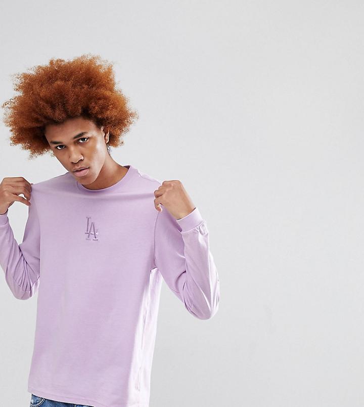 New Era Los Angeles Dodgers Long Sleeve T-shirt Exclusive To Asos In Lilac - Purple