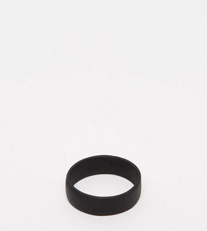Asos Design Plus Ring In Matte Black Finish - Black