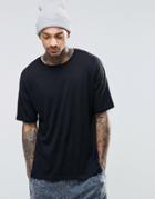 Asos Loungewear Oversized T-shirt In Lightweight Fabric - Black