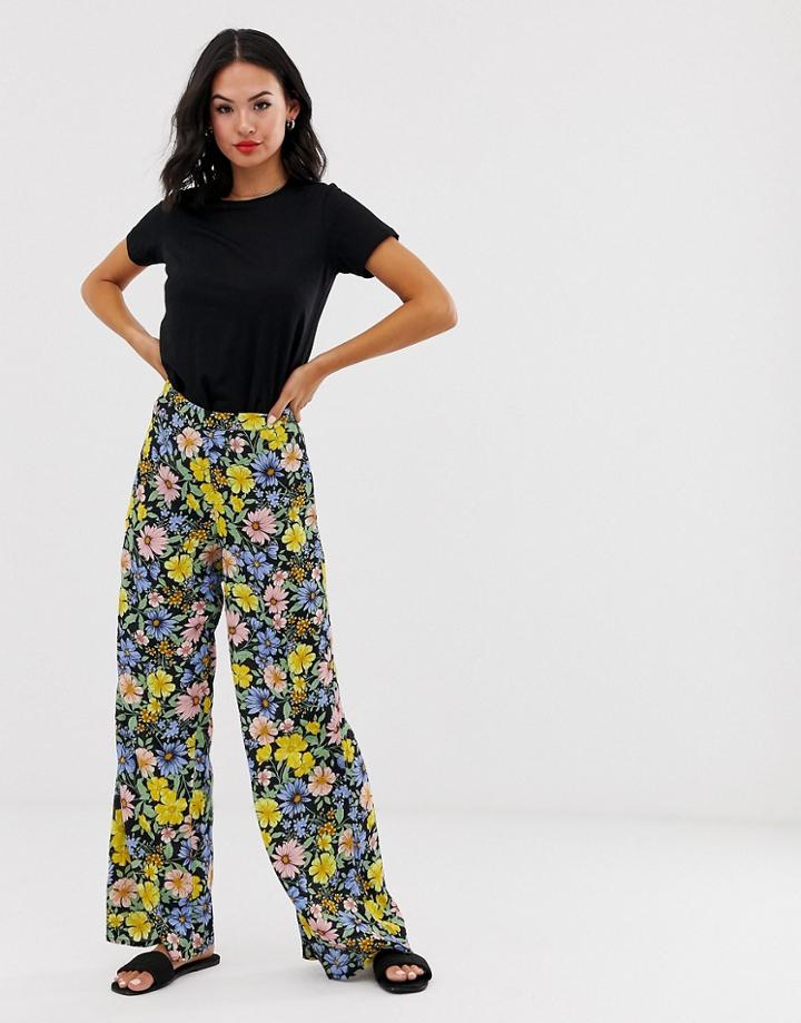 Miss Selfridge Wide Leg Pants In Floral Print - Multi