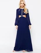 Jarlo Maxi Dress With Cut Out Detail - Navy