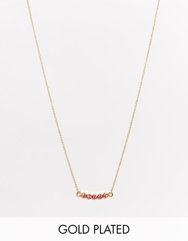 Neve & Eve Jewel Delicate Necklace - Pink