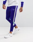 Illusive London Skinny Track Joggers In Purple With Taping - Purple