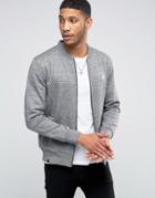 Le Breve Bomber Sweat Zip Through - Gray