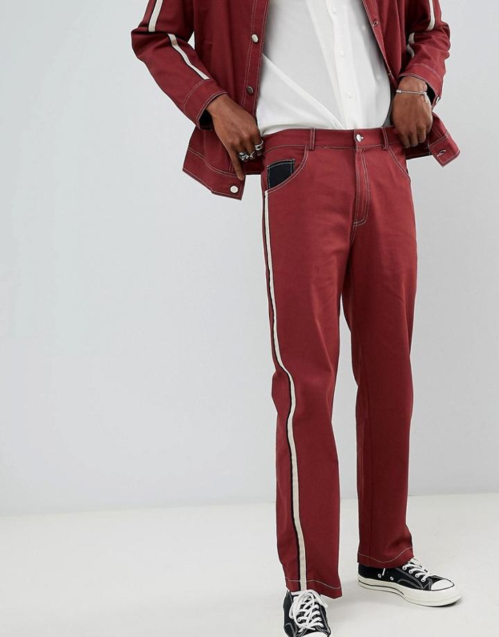 Sacred Hawk Utility Pants With Side Stripe