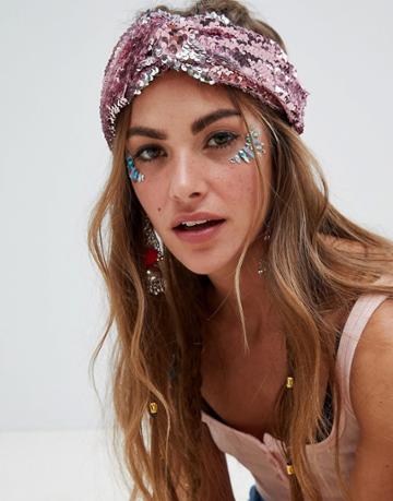 Missguided Sequin Headband - Pink