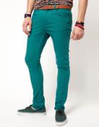 Asos Super Skinny Jeans In Teal-blues