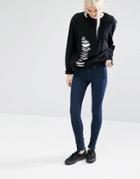 Cheap Monday Mid Spray Super Skinny Jeans With Raw Hem - Dawning Blue