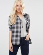 Only Tribecca Check Shirt - Cloud Dancer With Bl