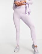 Asos Luxe Active Legging With Wrap Waist And Bum Lifting Seams In Lavender-purple