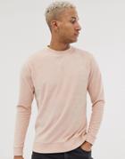 Asos Design Sweatshirt In Towelling In Pink