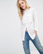 G-star Voden Boyfriend White Shirt With Utility Pockets - White