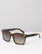 Karl Lagerfeld Square Sunglasses Brown Marble - Green