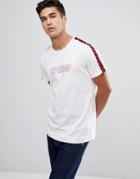 Jack & Jones Originals T-shirt With Checkerboard Sleeves - White