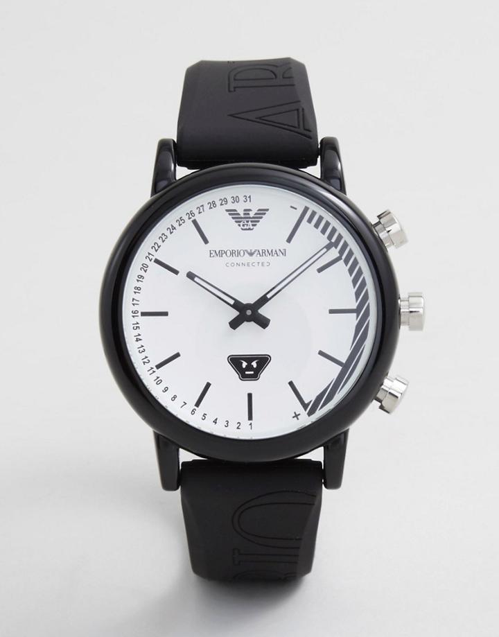 Emporio Armani Art3022 Luigi Emoticon Smart Watch With Silicone Strap - Black