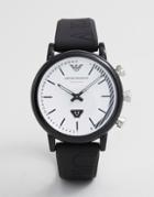 Emporio Armani Art3022 Luigi Emoticon Smart Watch With Silicone Strap - Black