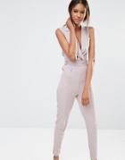 Missguided Tall Tailored Tux Jumpsuit - Gray