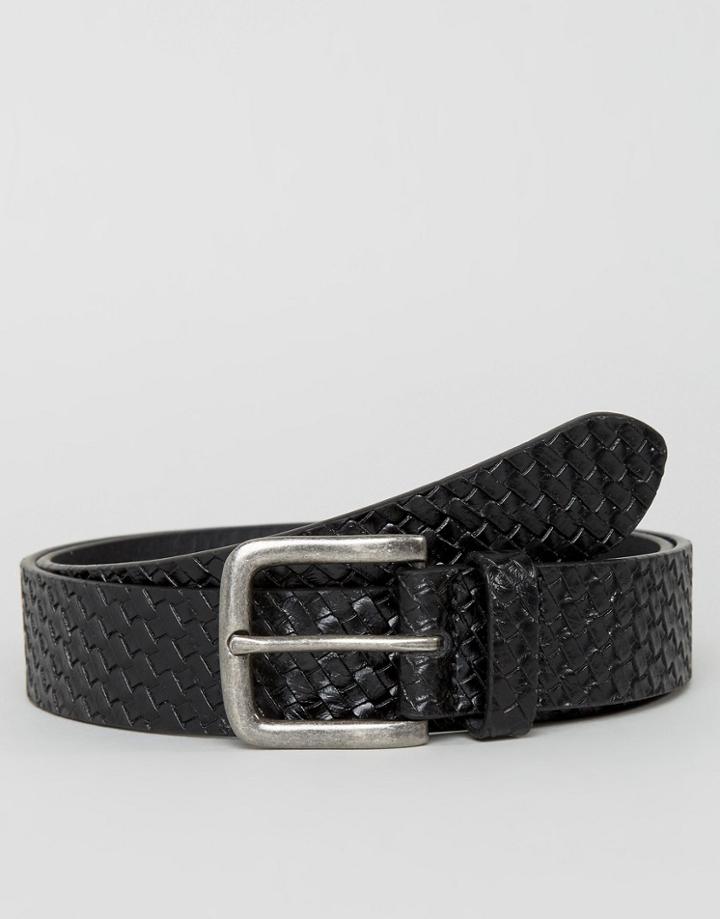 Ben Sherman Casual Weave Belt - Black