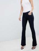 Asos Design Super Low Rise Flared Jeans In Indigo - Blue