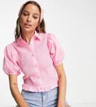 Influence Tall Shirred Blouse In Pink