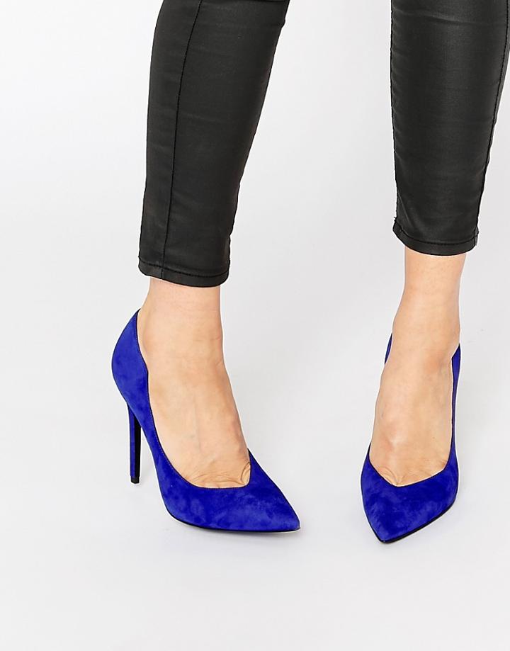 Kendall & Kylie Abi Suede Electric Blue Court Pointed Pumps - Rich Azzuro