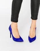 Kendall & Kylie Abi Suede Electric Blue Court Pointed Pumps - Rich Azzuro