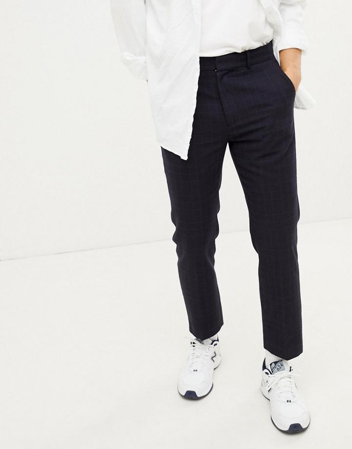 Weekday Checked Suit Pants - Navy