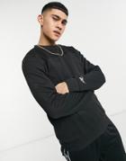 Reebok Sweatshirt With Woven Utility Pocket In Black