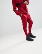 Sixth June Skinny Track Joggers In Burgundy With Taping - Red