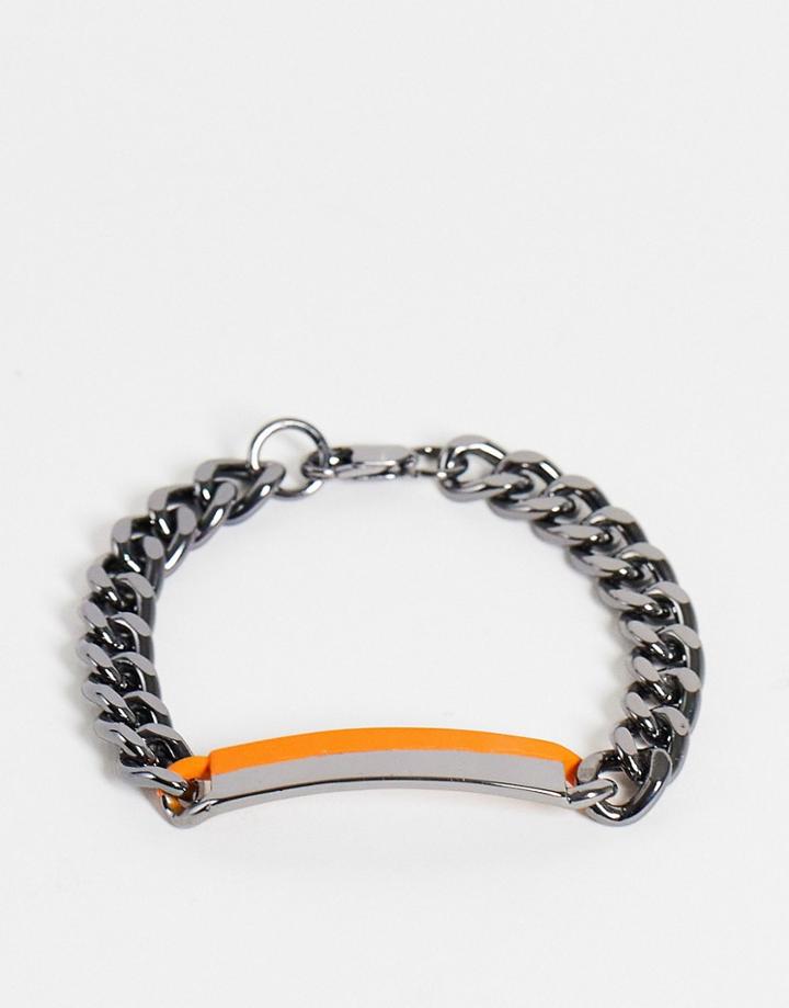 Wftw Tag Chain Gunmetal Bracelet In Gray-grey