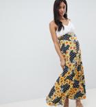 Asos Design Maternity Maxi Skirt In Daisy Polka Dot - Multi