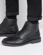 Jack & Jones Gobi Warm Leather Boots - Black