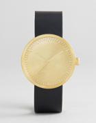 Leff Amsterdam D-series Leather Watch In Black/gold 38mm - Black