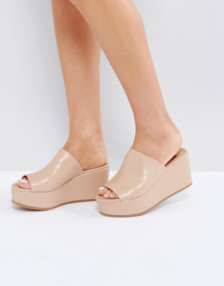 London Rebel Flatform Mule Sandal - Beige
