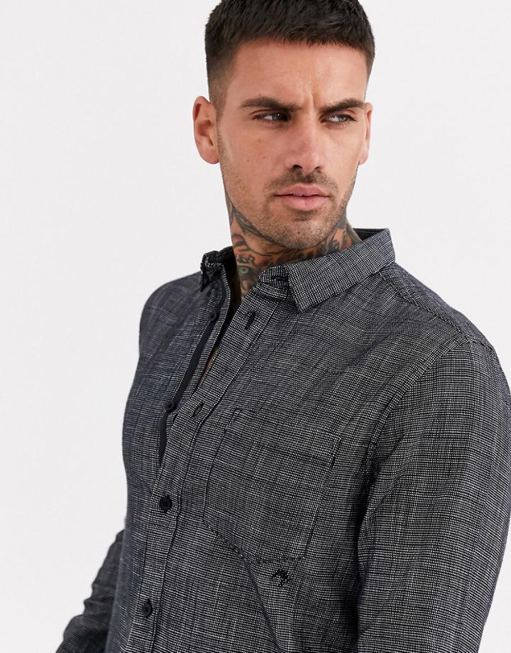River Island Textured Shirt In Black
