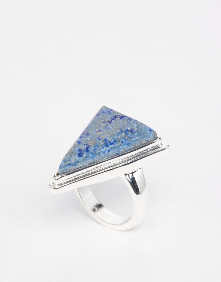Asos Triangle Semi Precious Ring - Silver