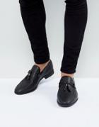 Asos Design Loafers In Black Faux Leather With Tassel Detail