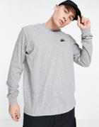 Nike Club Long Sleeve T-shirt In Grey-gray