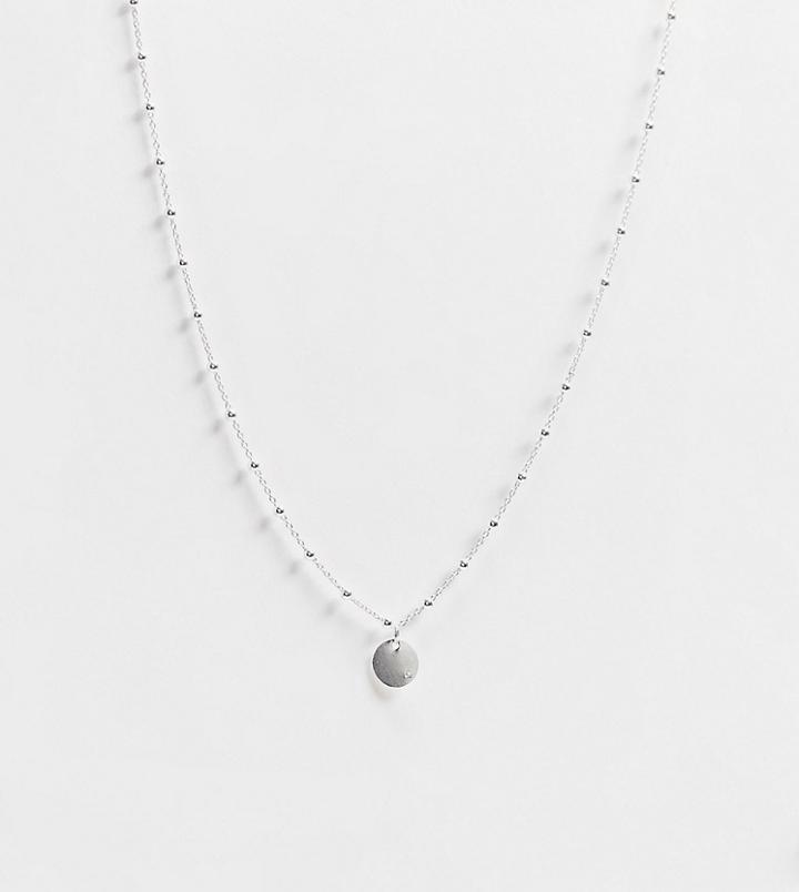 Kingsley Ryan Curve Exclusive Sterling Silver Ball Choker Necklace With Circle Pendant