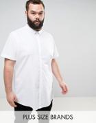 Asos Plus Stretch Slim Shirt In White - White