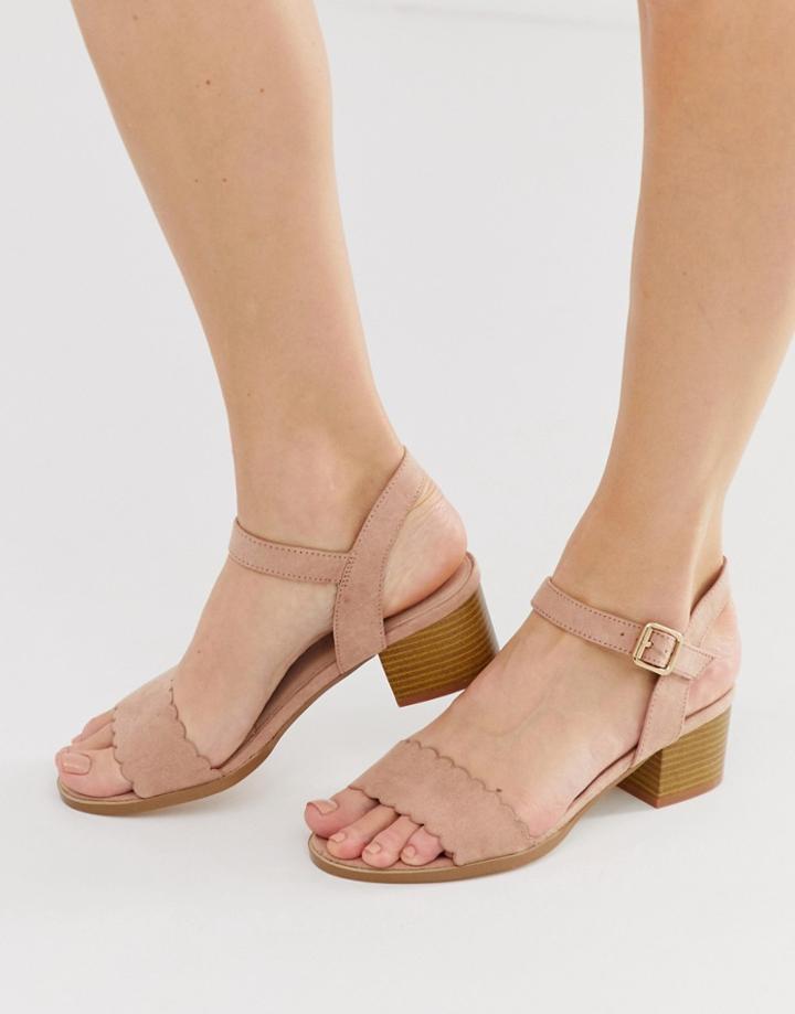 Miss Kg Scallop Block Heeled Sandal - Beige