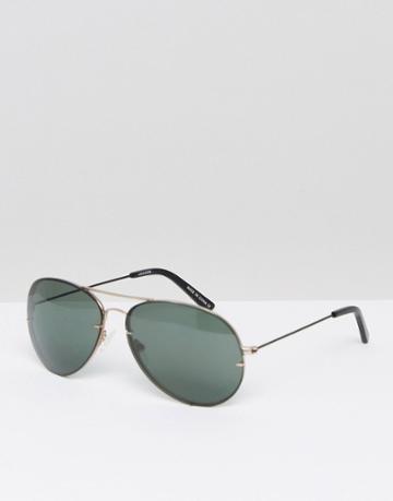 Pala Rimless Aviator Sunglasses In Black - Black