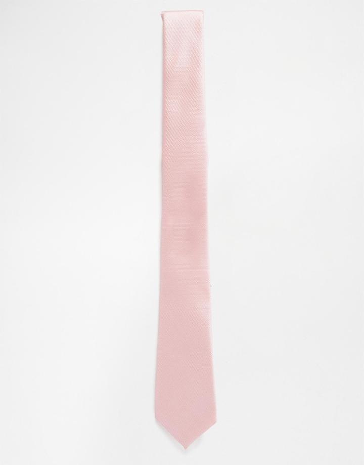 Asos Slim Tie In Pink - Pink